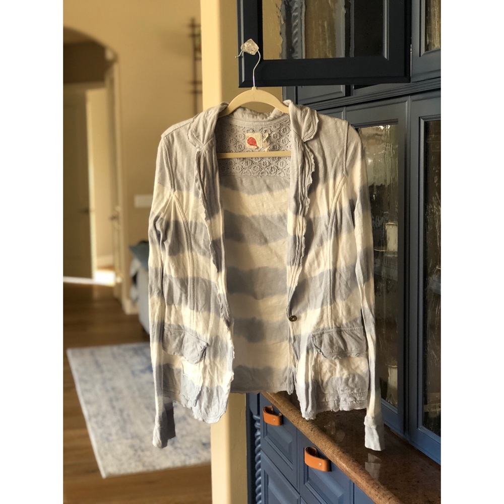 Anthropologie Striped Cloth Blazer